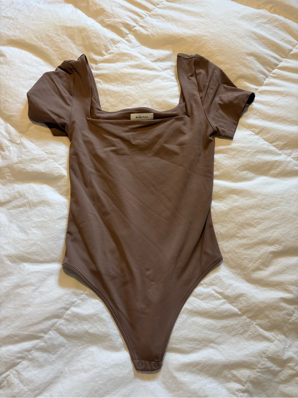 Babaton Brown Square Neck bodysuit